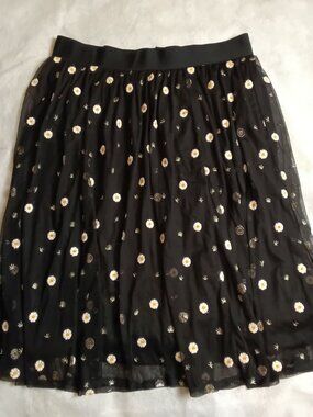 Torrid Size 1 Floral Skirt Black with elastic waist